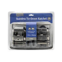 Tie-Down Ratchet Stainless Steel 400kg 1.5m x 50mm Pair