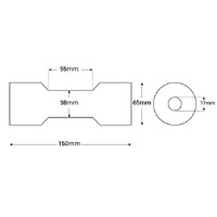 Soft Red Poly Sydney Keel Roller 150x65mm x 17mm Bore