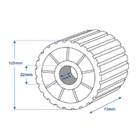 Heavy Duty Wobble Roller 73x125x22mm Blue White