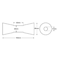 Rubber Roller Sydney Keel 150x60mm x 17mm Bore