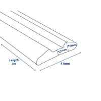 Trailer Skid Heavy Duty with Groove 57x16mm x 3m Black