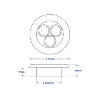 LED Cabin Light Round 71mm Stainless Steel 12V