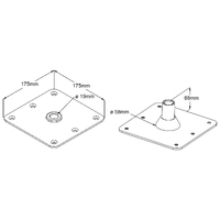 Pin Pedestal Base Stainless Steel Square