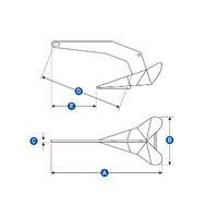 Fixed Head Power Anchor with Wings Stainless Steel