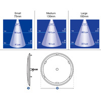 LED Round Interior Lamp with Touch Sensitive On/Dim/Off Switch