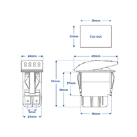 Carling V-Series Contura II Rocker Switch Black (On)/Off/(On)