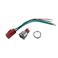 Water Resistant Stainless Steel Push Button Switch with Solid LED 15A 12/24V