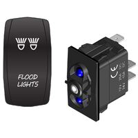 Rocker Switch with LED Laser Etched Cover Flood Lights ON/OFF