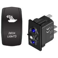 Rocker Switch with LED Laser Etched Cover Deck Lights ON/OFF