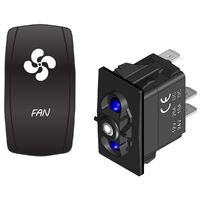 Rocker Switch with LED Laser Etched Cover Fan ON/OFF