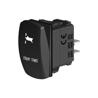 Rocker Switch with LED Laser Etched Cover Trim Tabs (ON)/OFF/(ON)