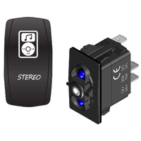 Rocker Switch LED Laser Etched Cover Stereo ON/OFF