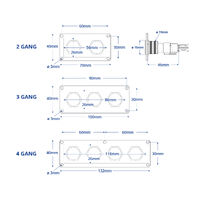 Stainless Steel Strip Switch Panels with Red LED On/Off Push Button Switches