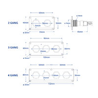 Black Coated Stainless Steel Strip Panels with Black Push Button Switches Red LED