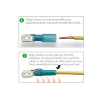 Adhesive Lined Heat Shrink Ring Terminals Blue suits 4mm Wire