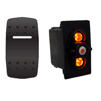 Rocker Switch with Blank Ribbed Single LED (Type B) Cover ON/OFF