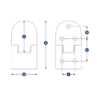 Cast Stainless Steel External Hinges with Stud