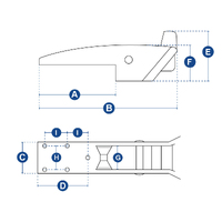 Bow Roller Self Launching Hinged Stainless Steel