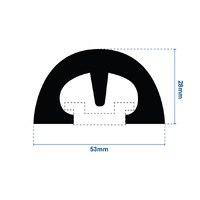 Gunwale BUMP PVC Rub Rail 53mm Profile