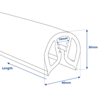 Gunwale Boat Trim White PVC 40mm