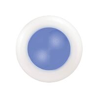 LED Interior Cabin Coloured Lights Round with White and Chrome Trim 12V