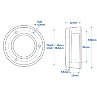 Hella Marine EuroLED 115 Downlight White with Plastic or Steel Rim