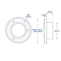 Hella Marine EuroLED 75 Downlight Warm White with Plastic or Steel Rim