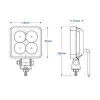 LED AutoLamps 7312 Series Square Flood Lamps 12W