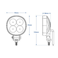 LED AutoLamps 7512 Series Round Flood Lamps 12W