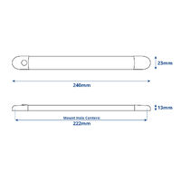 Waterproof LED Strip Light Dual Colour with Switch 240mm 12V