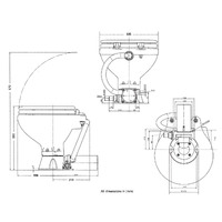 Electric Toilet Silent Flush Compact Bowl 12V or 24V