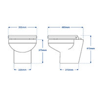 Electric Toilet Silent Flush Ultra Slim Bevelled 12V or 24V