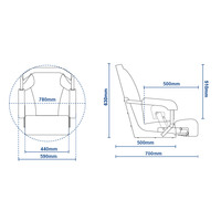 Mojo Deluxe Flip-Up Helm Boat Seat Off-White