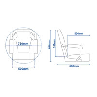 Mojo Deluxe Stainless Steel Helm Boat Seat Off-White
