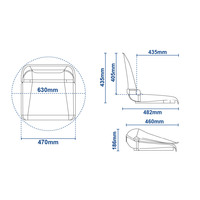 SS48 Padded Folding Boat Seat - Dark Blue/Off-White