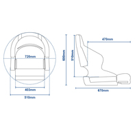 H52 Helmsman Compact Boat Seat - Carbon Black / Off-White