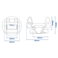 ST46 Flip-Up Flip-Back Helm Boat Seat Dark Grey / Mid Grey