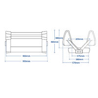 ST95 Double Flip-Back Boat Seat Dark Grey/Light Grey Carbon