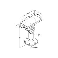 Pedestal Gas Adjustable with Slide Top and 9" Base