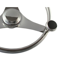 Steering Wheel Stainless Steel with Grips & Speed Knob