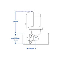 Quick BTQ140 Bow or Stern Thruster with Electric DC Motor & Single Propeller for 7m-9.5m Boats