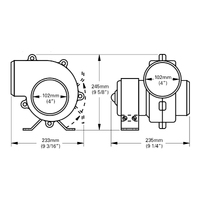 Extra Heavy Duty Blower Flex Mount 100mm 12V or 24V