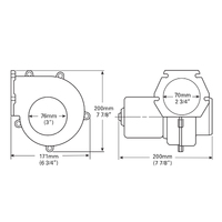 Heavy Duty Blower Flange Mount 75mm 12V or 24V