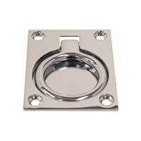Ring Pull Flush Rectangle Brass 60x47mm