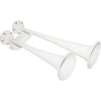 Dual Trumpet Electric Air Horn - White