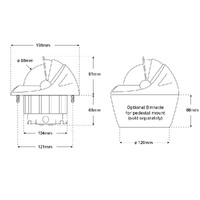 Offshore 115 Powerboat Compass Flush Mount Conical Card