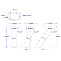 Beerocket Rod and Cup Holder with Oval Head Stainless Steel