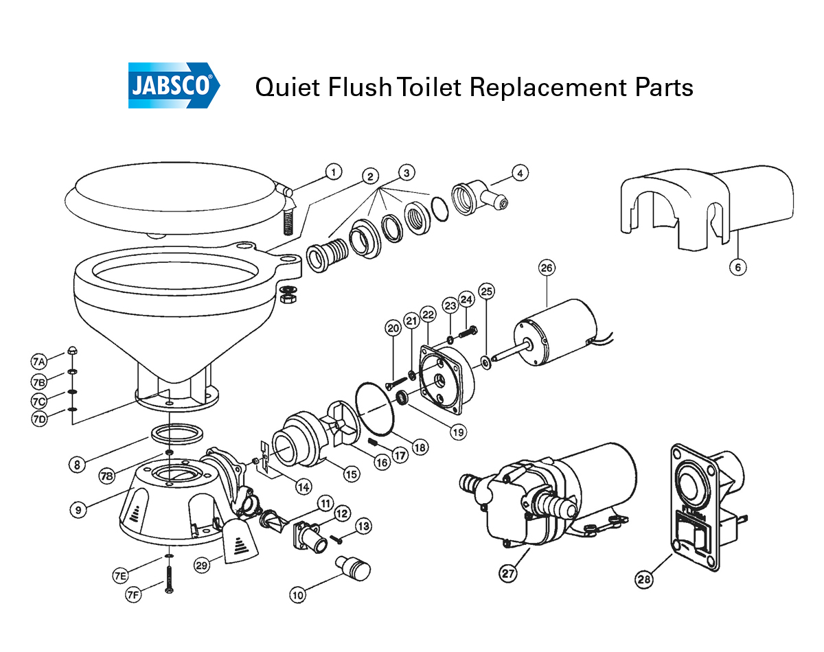 Quiet Flush Electric Toilets - Part #11 on exploded diagram
