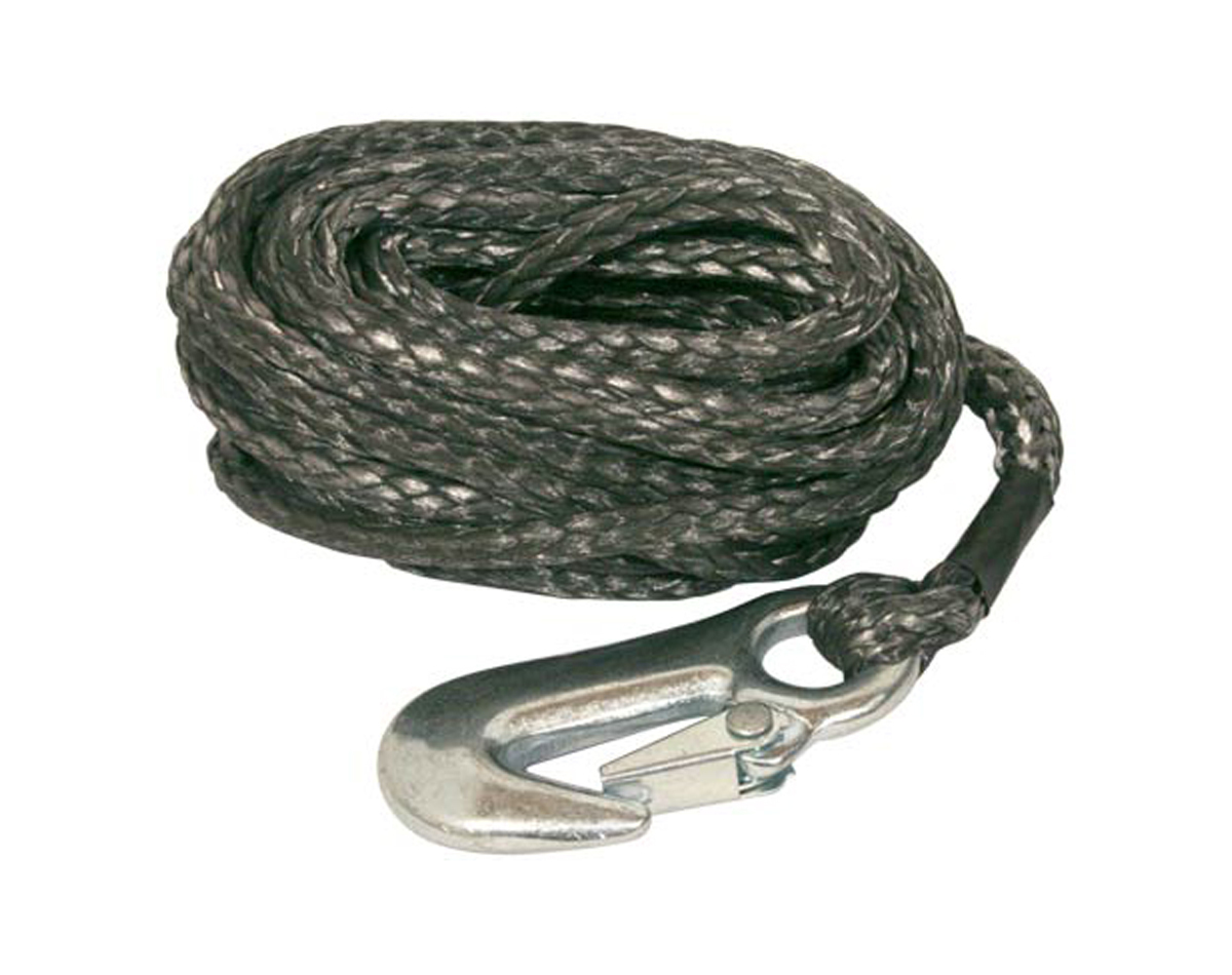 Trailer winch rope with stainless steel ''S'' hook