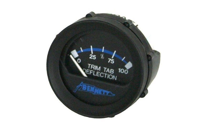 Trim Tab Gauge Black 50mm 12/24V